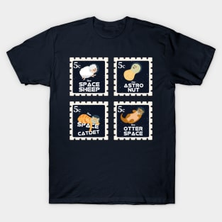 Space Animals Stamp | Funny Gift Ideas | Postage Stamps T-Shirt